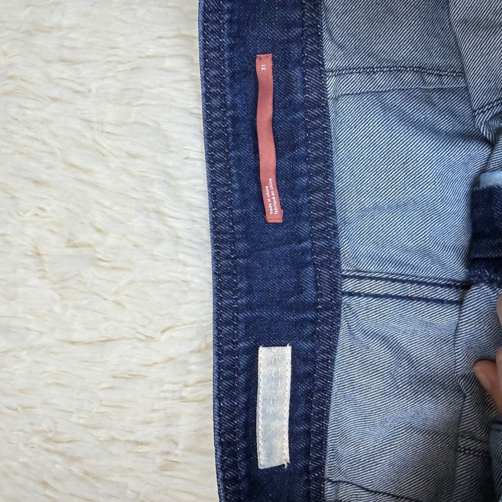Pilcro Wide Leg Palazzo Jeans Womens 31 Blue Dark Wash High Rise Cotton Boho - Picture 2 of 4